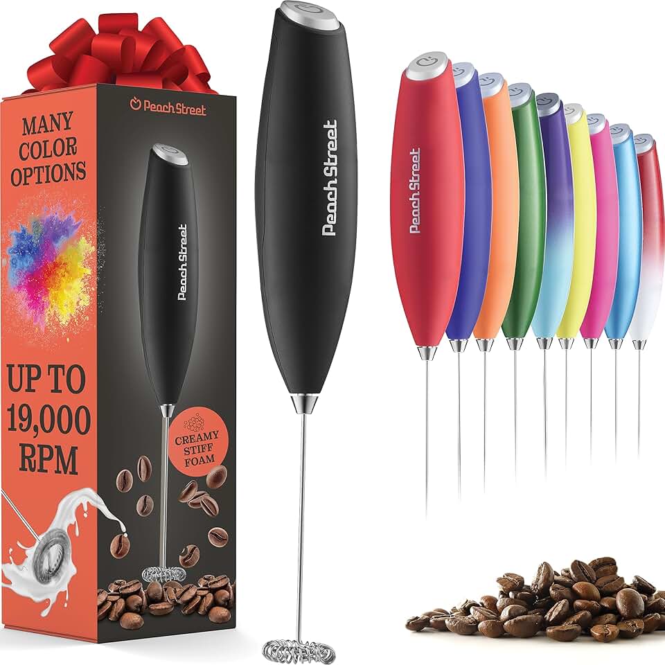 Powerful Handheld Milk Frother, Mini Milk Foamer, Battery Operated (Not included) Stainless Steel Drink Mixer for Coffee, Lattes, 