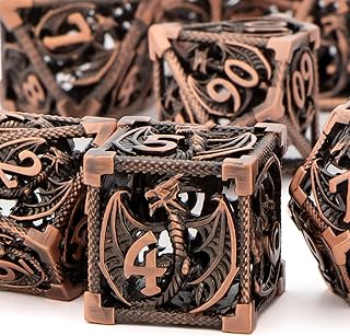 KERWELLSI Hollow Metal DND Dice Set, Dungeons and Dragons Dice Set with Gifts Box, D&D Dice, RPG Role Playing Dice, Polyhedral Dice Set, D and D Dice D20 D12 D10 D8 D6 D4