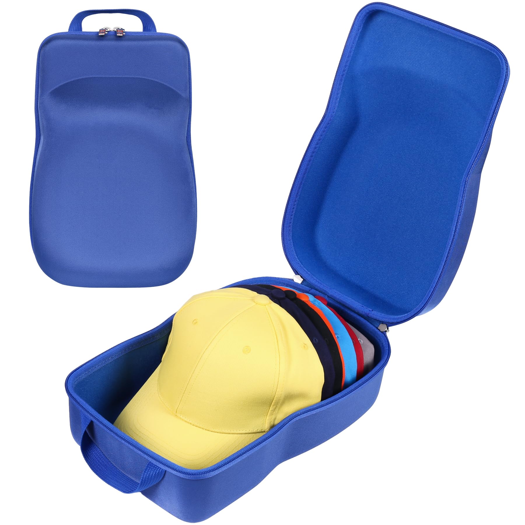 khanka Hard Storage Carrying Case Compatible with Baseball Caps This Organizer Holder Protects up to 8 Hats (Blue)