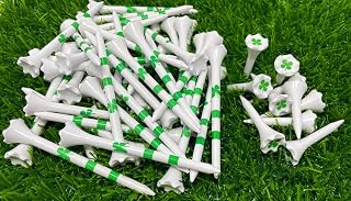 Golf Tees Plastic Combo Length Pack of 50 Includes (40 Count) 3 ¼” Plastic Golf Tees + (10 Count) 1½ Plastic ShortTees for Irons, Hybrids, Par Threes