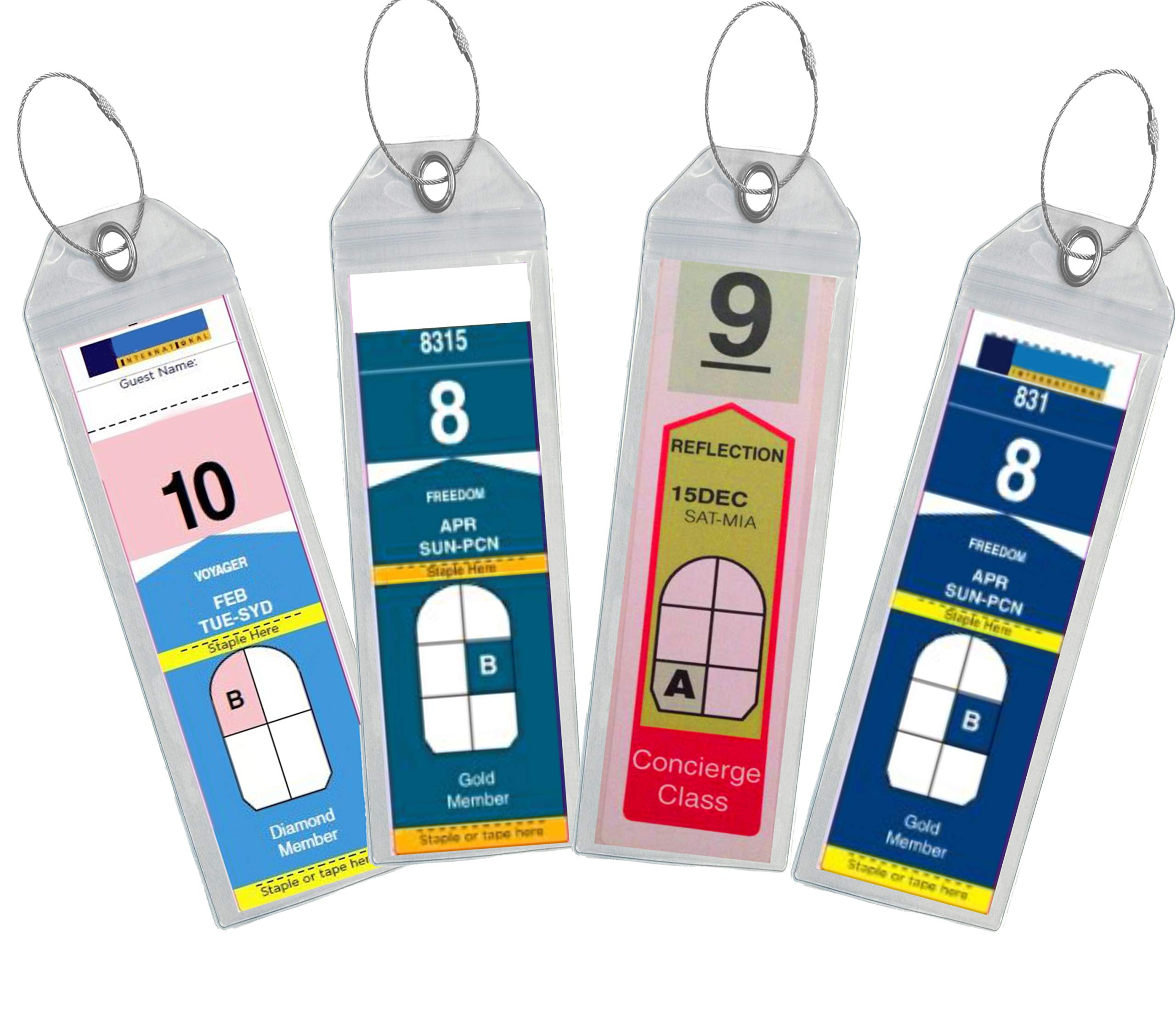 Sponsored Ad – Highwind Cruise Luggage Tag Holder - Cruise Essential Travel Accessories for Cruise Ships, Secure Zip Seal and Steel Loop Wire, Durable Clear Luggage Tags for Suitcases with Luggage Labels - 8 Pack