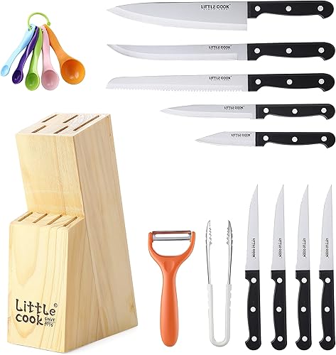 Miniatura 2 de Little Cook - Juego de cuchillos de cocina de 17 piezas juego de cuchillos de chef de acero inoxidable alemán juegos de cuchillos para cocina con