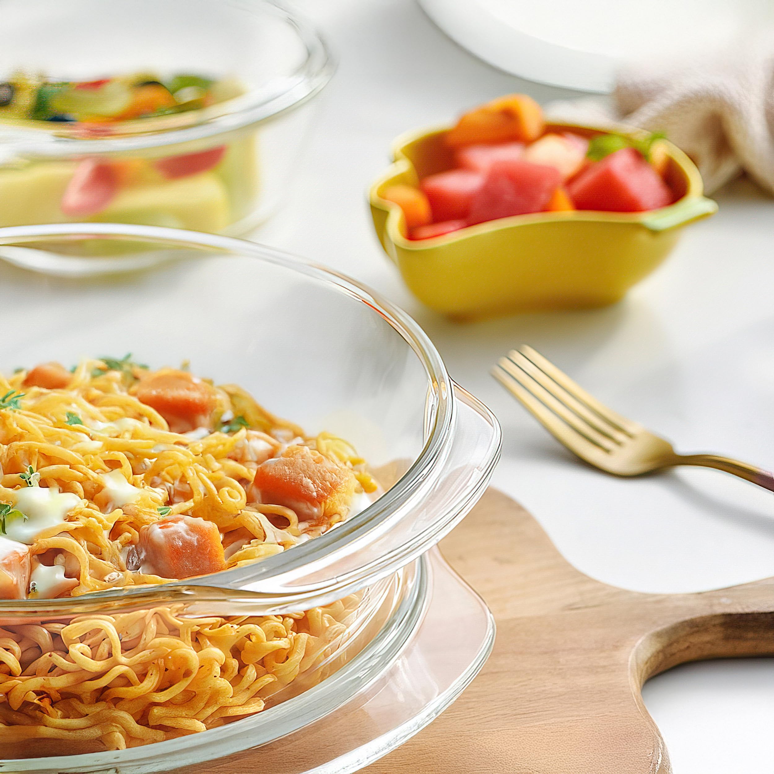 Le'raze Glass Casserole Dish Set - Oven & Microwave Safe -8 Le'raze Glass Casserole Dish Set - Oven & Microwave Safe -8