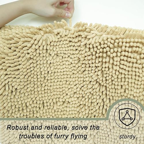 Miniatura 7 de Juego de 3 alfombras de baño de felpilla ultrasuave, antideslizante y súper absorbente, parte inferior de PVC fuerte, lavable a máquina, para baño,