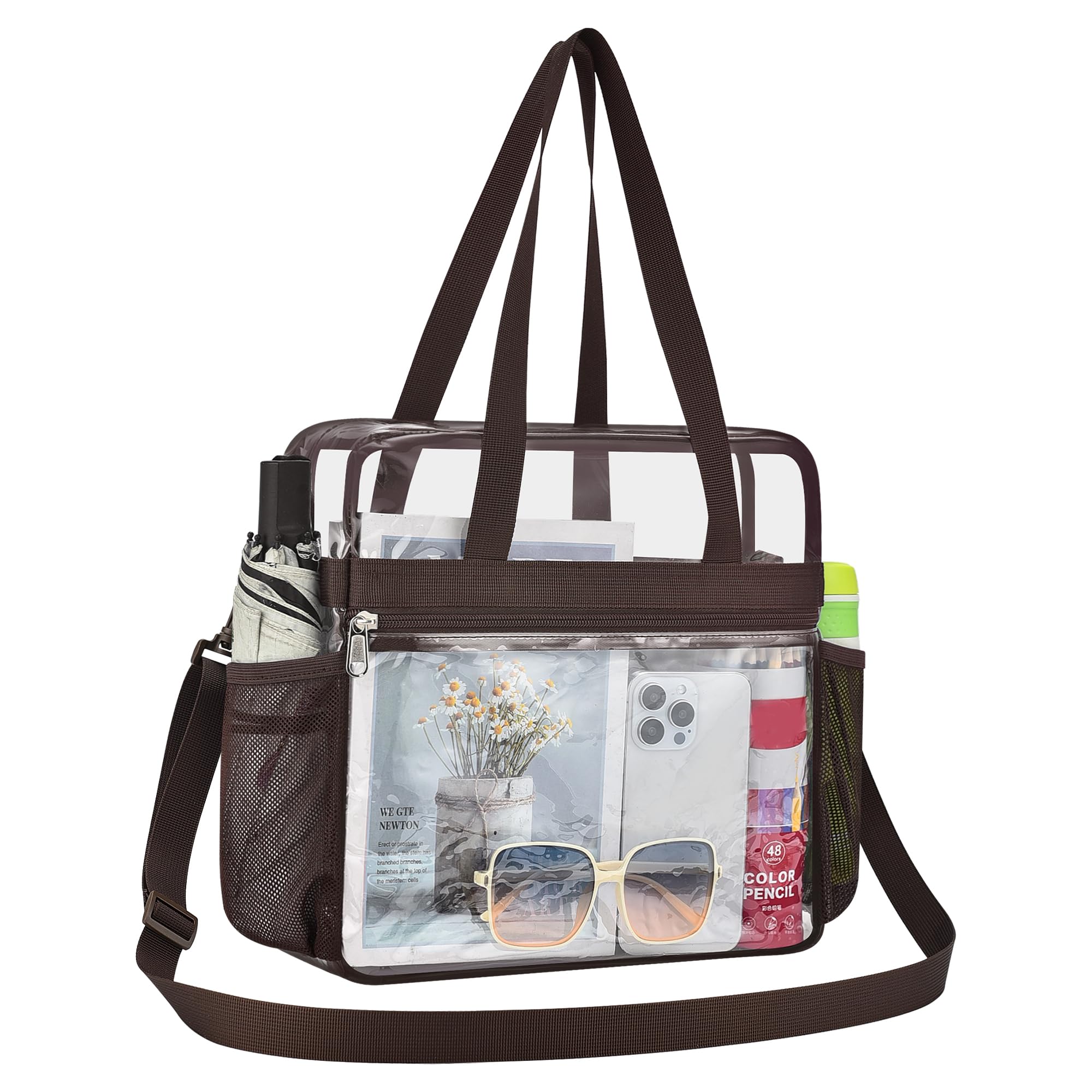 Oraben Clear Tote Bag Clear Bag Stadium Approved 12x6x12 Stadium Bag for Work, Sports Games,Gym