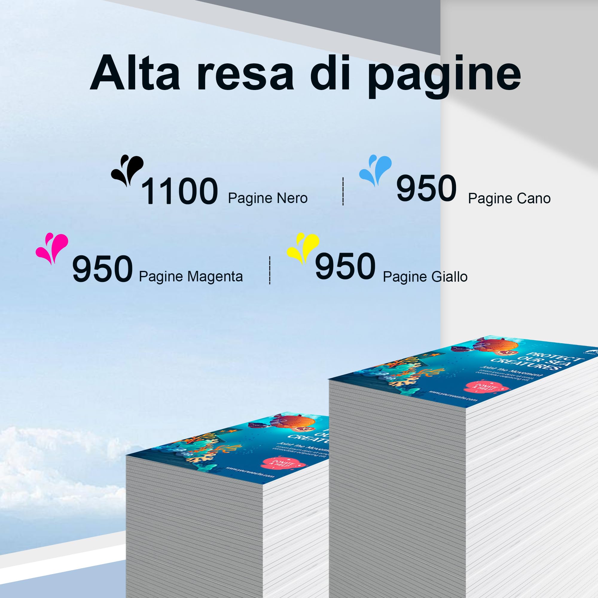 Uiprint 34XL Cartuccia d'inchiostro compatibile 34 XL per WF3725DWF WF3720DWF WF-3725DWF WF-3720DWF WF3725 WF3720 3720DWF 3725DWF(5-Pack)