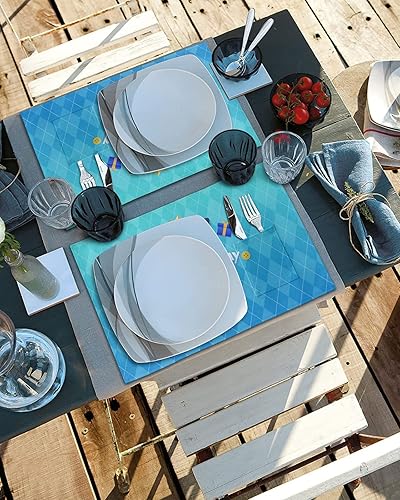 Miniatura 10 de Juego de 4 manteles individuales para mesa de comedor, diseño de rayas bohemias, manteles individuales de algodón y lino con bolsillo, arpillera