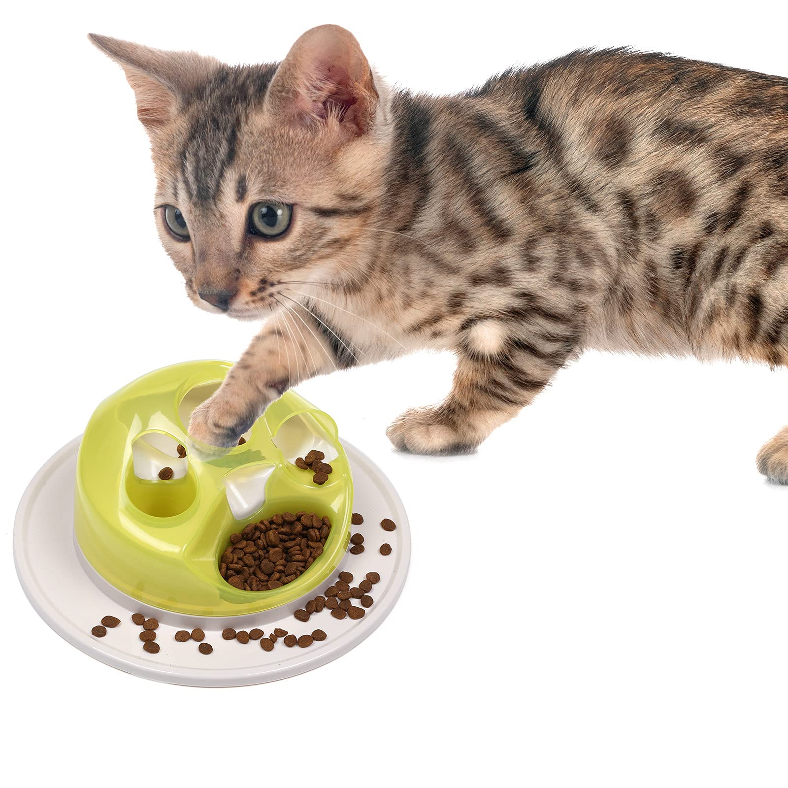 Giocattolo interattivo per gatti, puzzle interattivo, mangiatoia per gatti e mangiatoia lenta