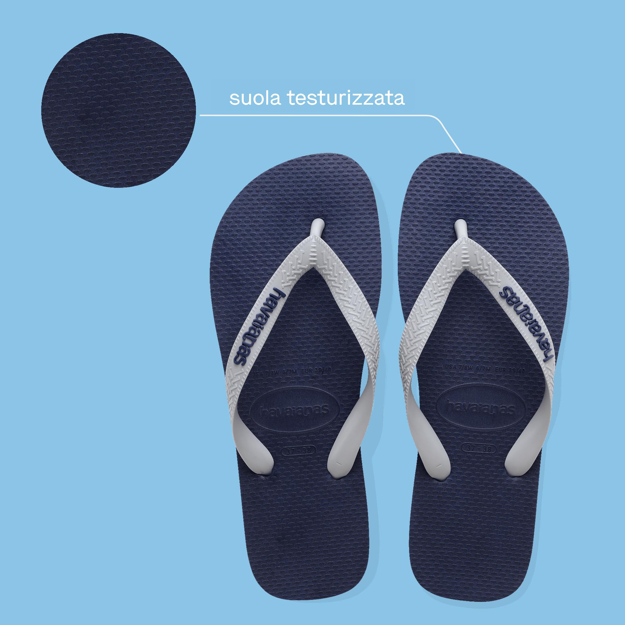 Havaianas - Top Logo Pop Up, Infradito Comode, Eleganti E Versatili, Basate Sul Modello Top, Strisce Con Logo Appariscente, Suola Antiscivolo, Unisex Adulti