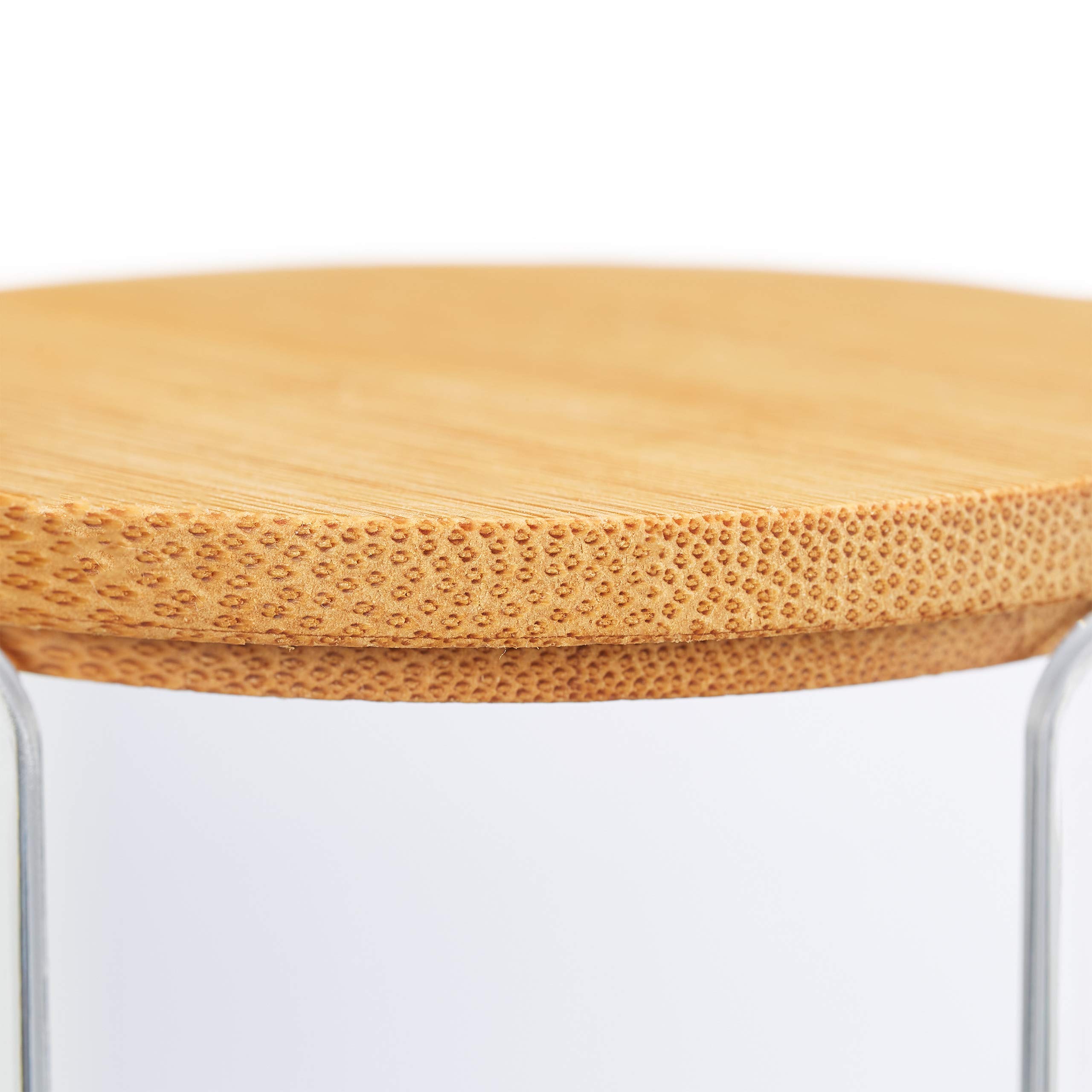 Relaxdays Set da 2 Dispenser per Dischetti di Cotone, Acrilico, Cilindrico, Coperchio, Bagno,20x7cm,Trasparente/Naturale