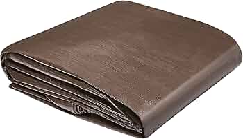 AmazonCommercial Multi Purpose Waterproof Poly Tarp Cover, 20 X 20 FT, 10MIL Thick, Brown/Silver, 1-Pack