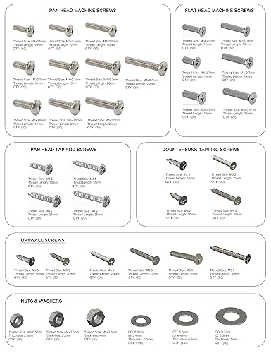 Miniatura 2 de Mr.K - Juego de tornillos surtidos DYI (1355 piezas), tornillos para electrodomésticos, reparación de bricolaje, reparación de juguetes, reparación