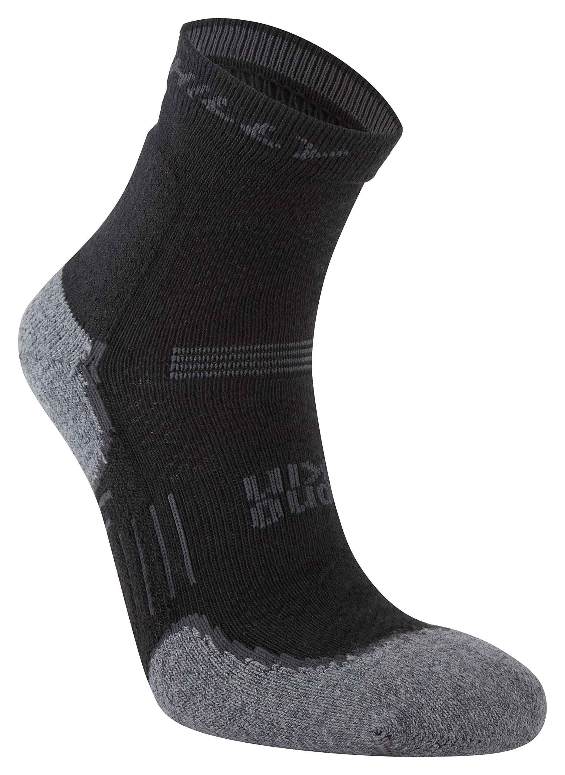 Hilly Socks, Supreme - Anklet - Max Cushioning, Black/Grey Marl S