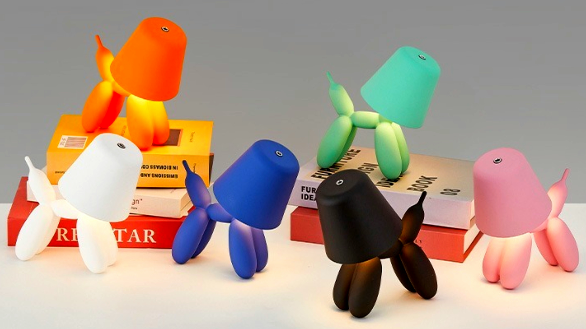 Balloon Dog Table Lamp, Cute Dog Statue Lamp Cordless Rechargeable