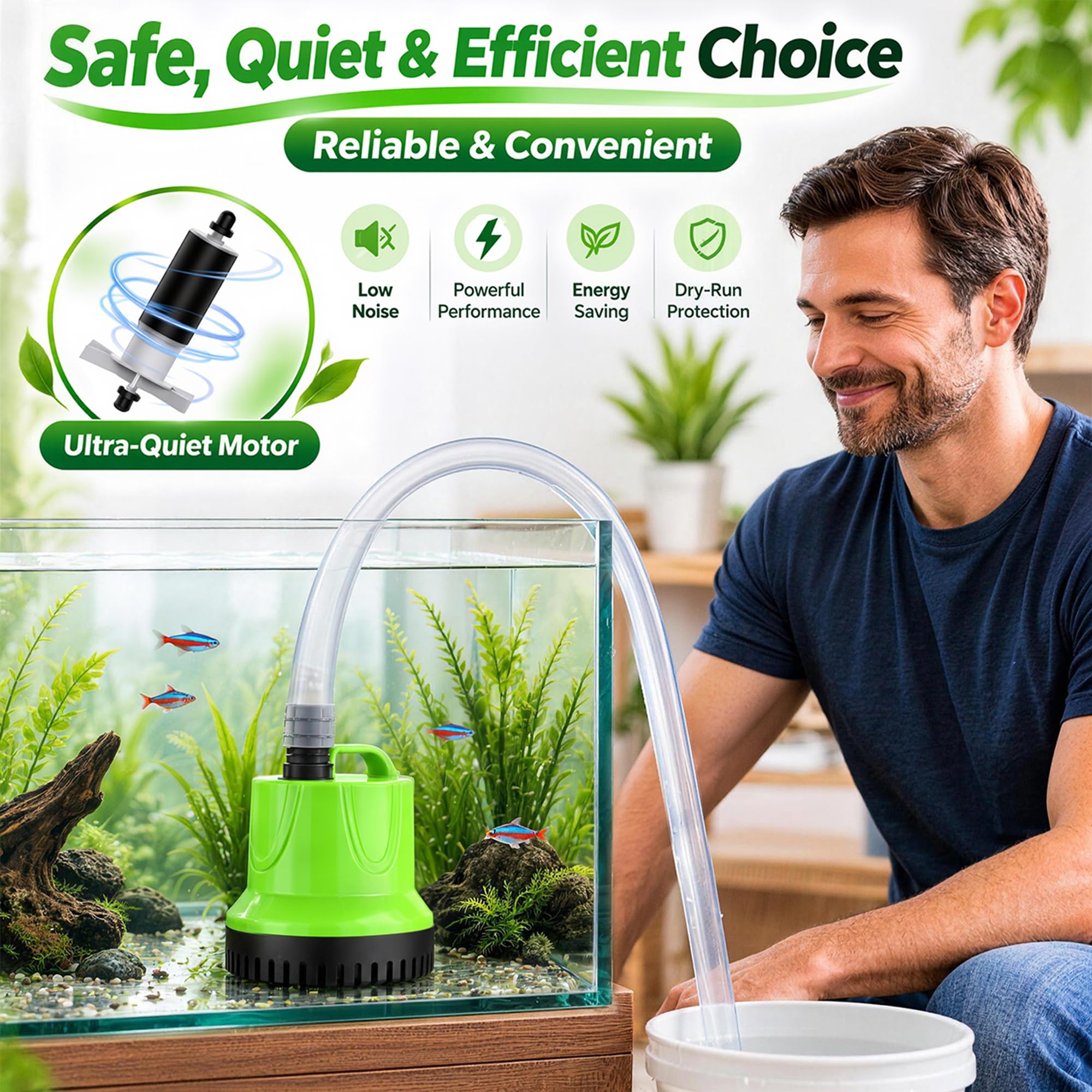 FREESEA Aquarium pump for water change: 660 GPH Drain 40 gal Fast in 5 Min — Amazon image 9