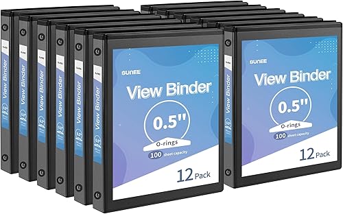 Miniatura 8 de SUNEE Carpeta de 3 anillos de 1.5 pulgadas, paquete de 10 unidades, carpeta transparente de tres anillas, sin PVC (se ajusta a 8.5 x 11 pulgadas)