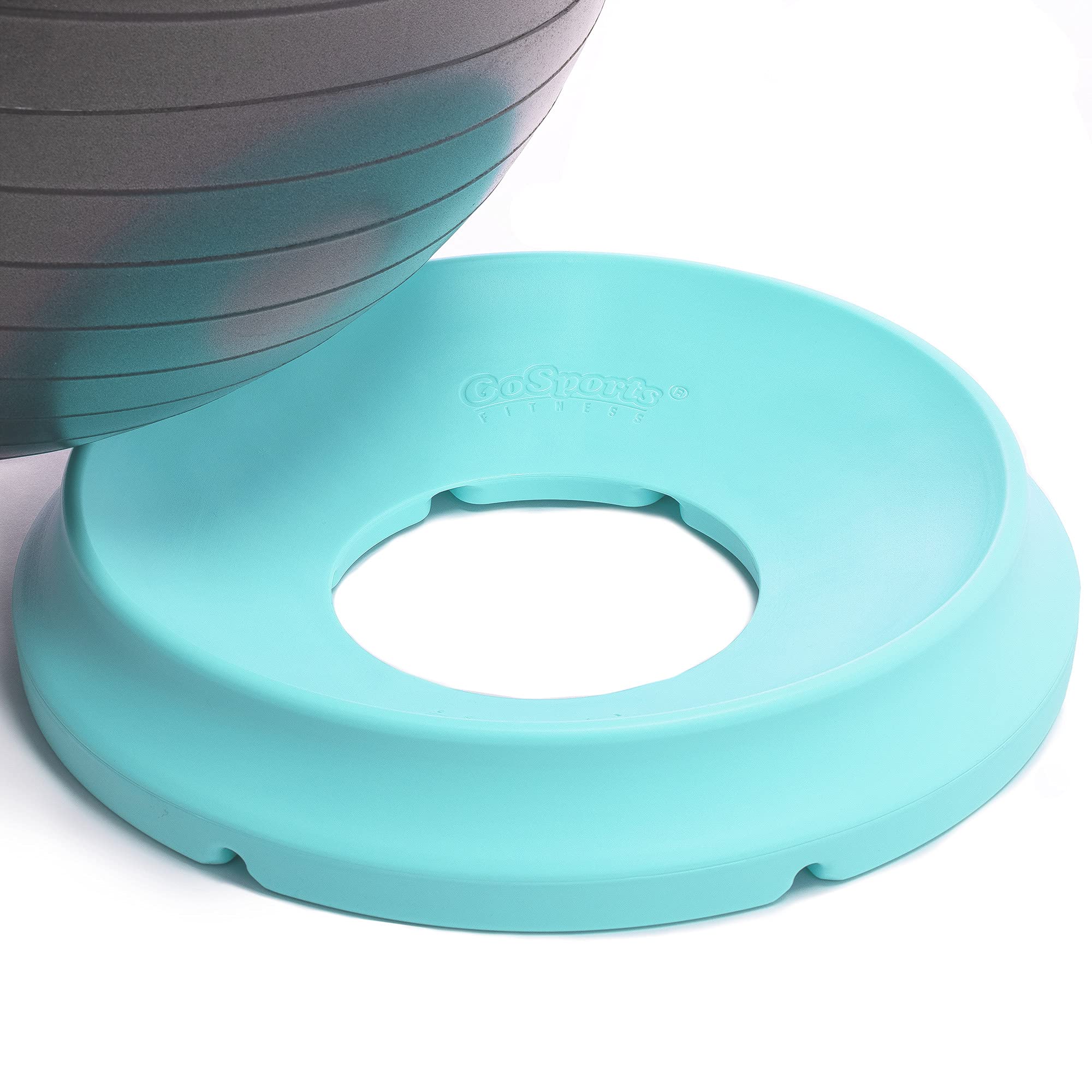 GoSports Hub 360 Yoga Ball Base - Universal Stability Stand for Fitness Balls - Charcoal, Green, or Blue
