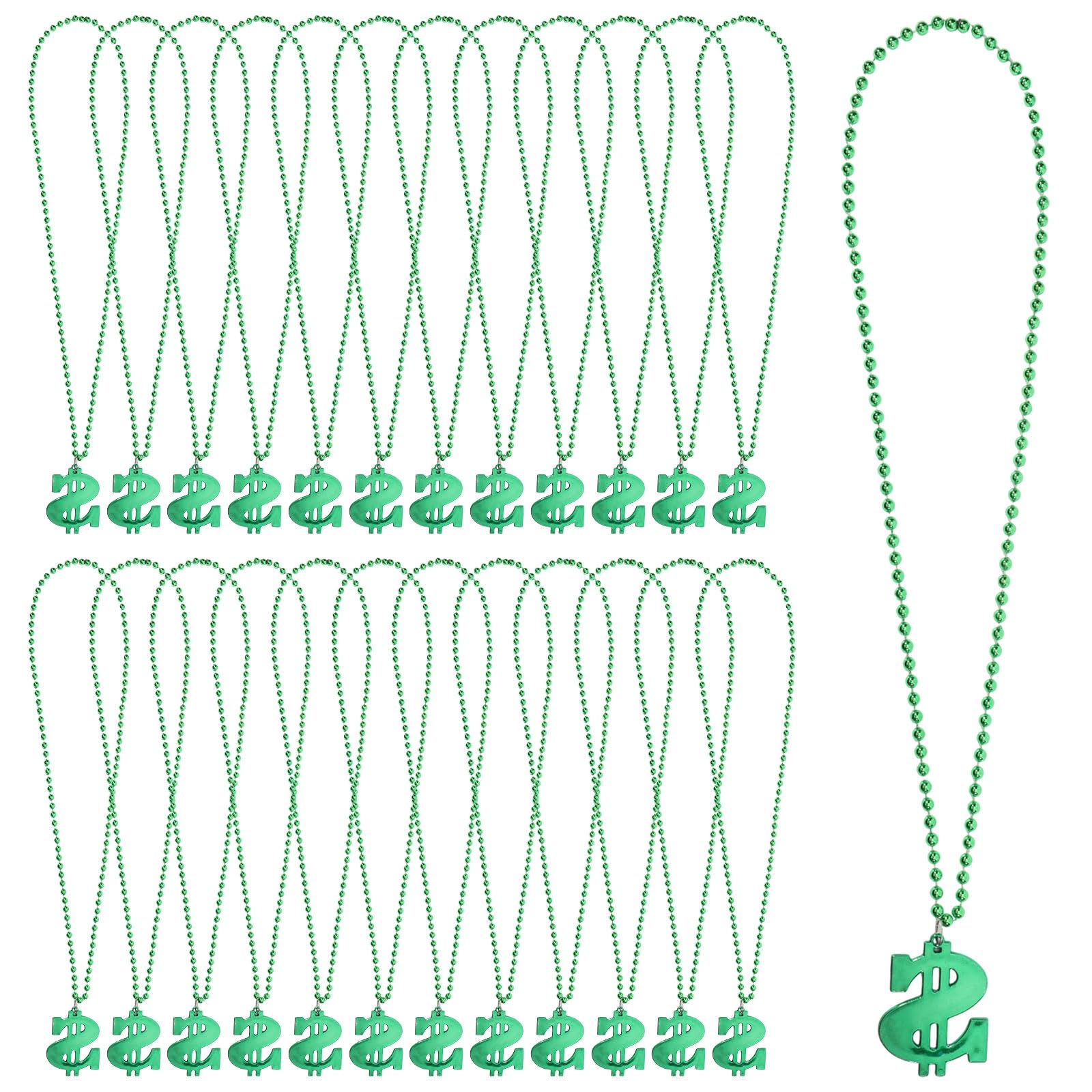 CHGCRAFT Collier Pendentif Dollar (48 pièce) Idéal pour les Anniversaires et les Soirées Hip Hop Verte