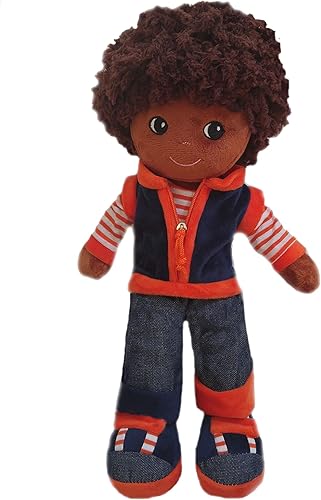 Avery Black Boy Muñeca Azul marino, Naranja, Marrón