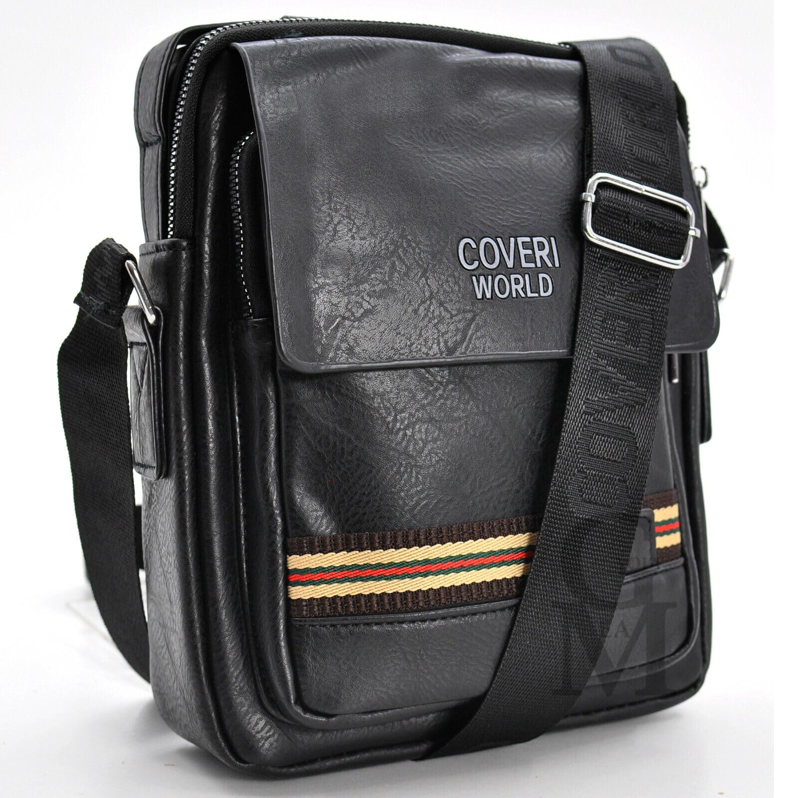 COVERI Borsa Borsello Ecopelle Tracolla Uomo Lavoro Ufficio Tempo Libero Portacellulare Tasche Zip ART.2162 Dimensioni 24 X 21 X 5 Marchio Coveri