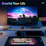 UCINNOVATE Dream Color Acrylic Computer Keyboard Stand, LED Backlit Keyboard Stand Tray, Gaming Keyboard USB Interface Titled Keyboard Stand for Easy Ergonomic Typing and Working Office Desk, Home