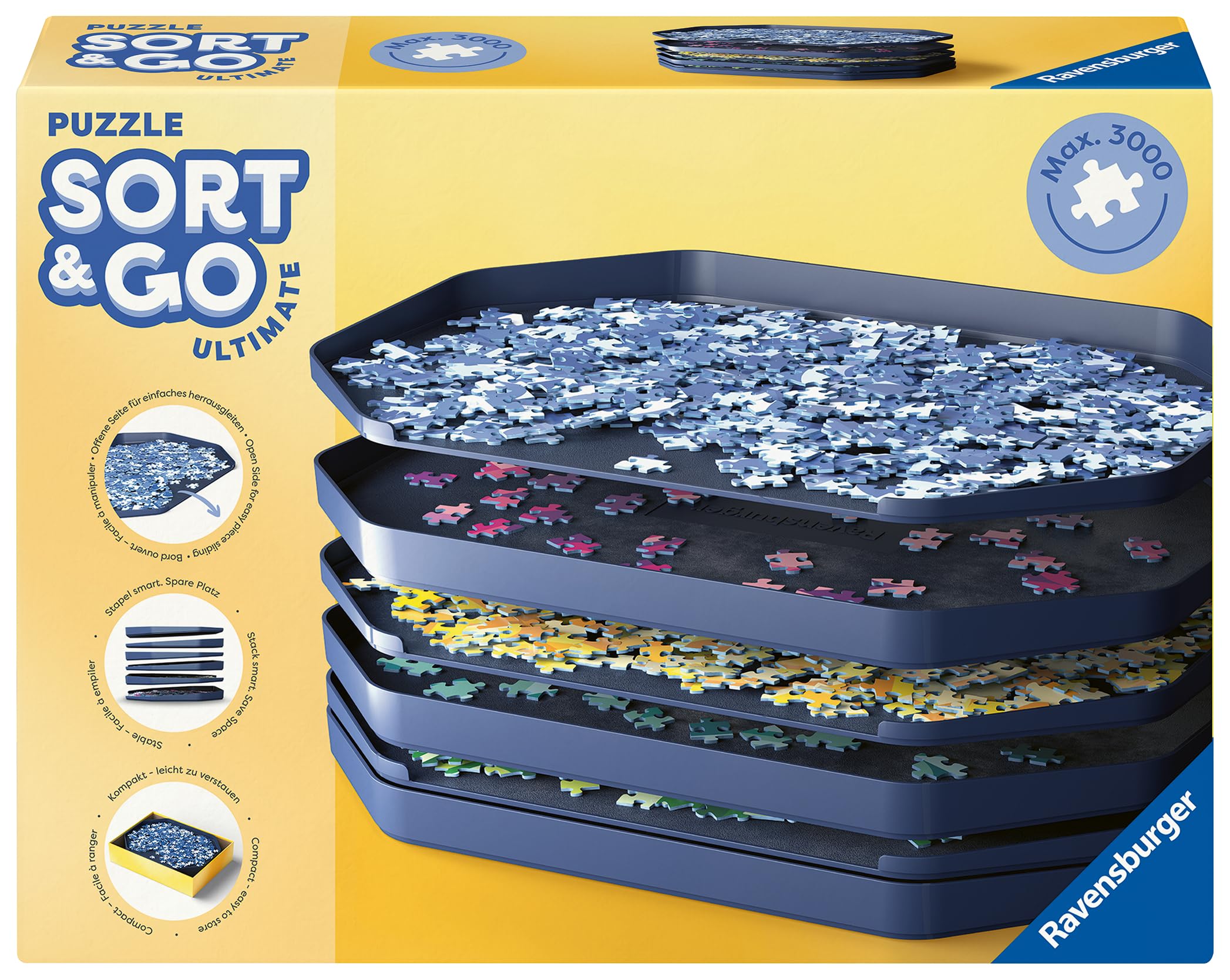 Ravensburger Puzzle Sort & Go Ultimate 12001676-6 stapelbare Puzzle-Sortierschalen zum einfachen Sortieren und Aufbewahren von Puzzleteilen, Ideales Zubehör für Puzzler