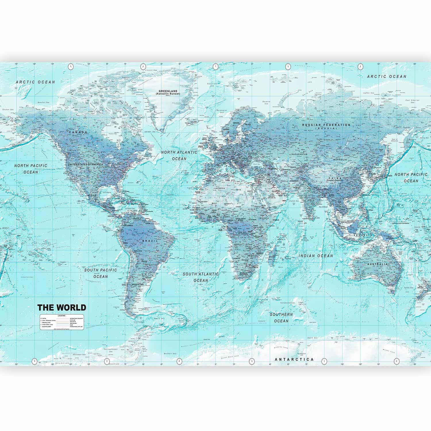 murando World map Photo Wallpaper 98x70 cm Peel and Stick Self-Adhesive Foil Print Wall Mural k-A-0091-a-b — image 1