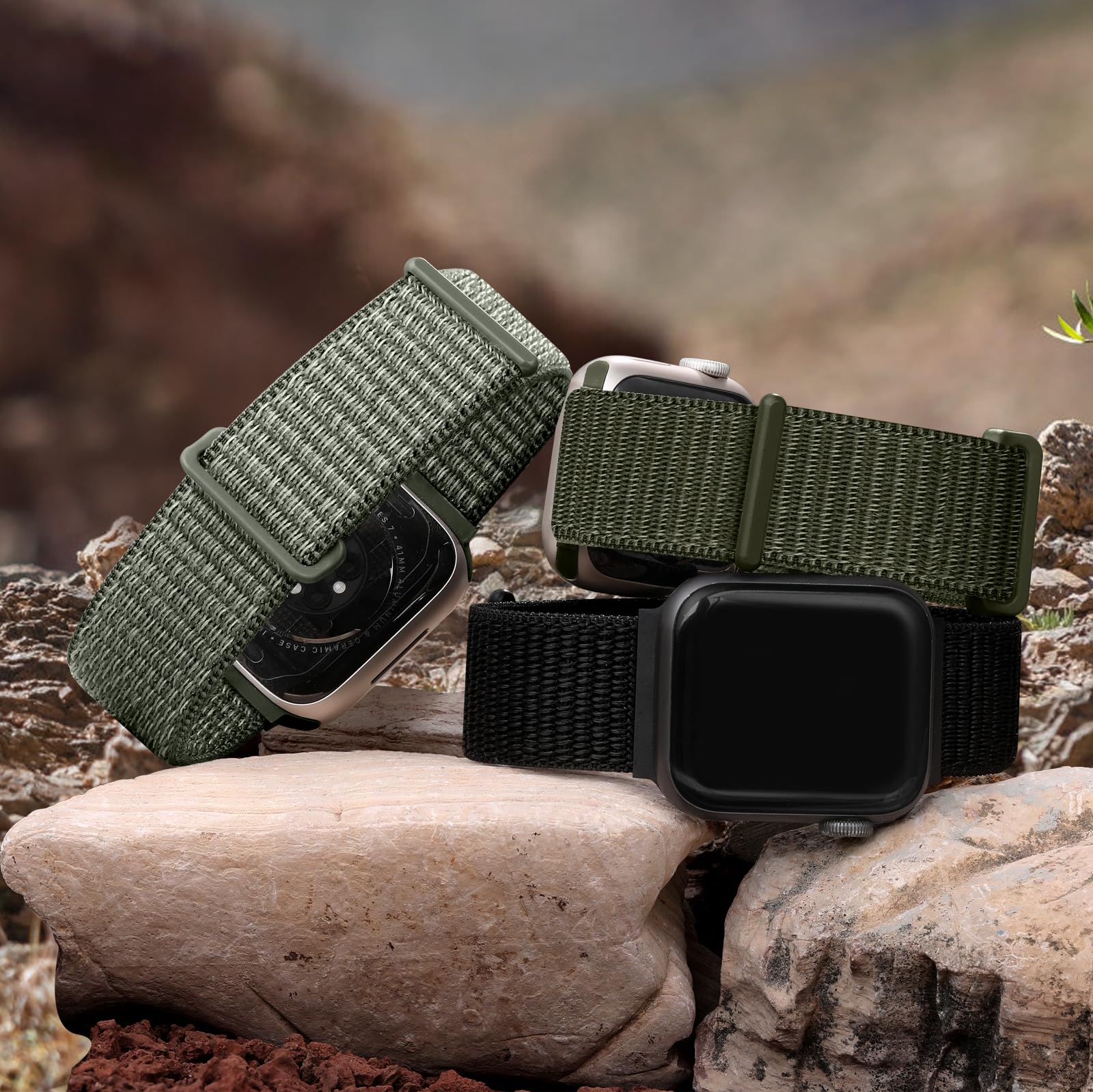 Lenrao Lot de 10 bracelets de montre en nylon souple pour Apple Watch - Unisexe - 38 mm, 40 mm, 41 mm, 42 mm, 44 mm, 45 mm, 49 mm - Respirant - Élastique - Pour iWatch Ultra