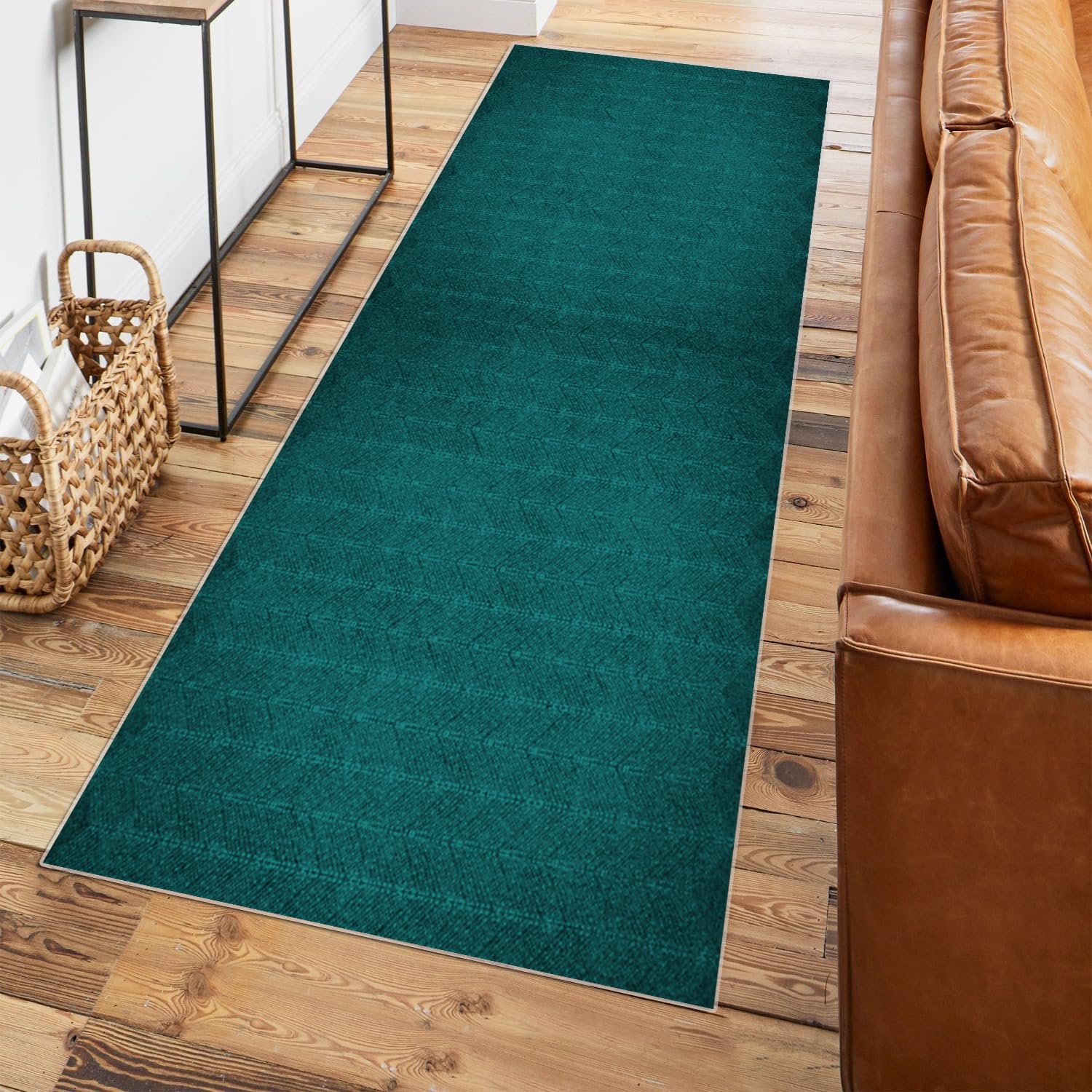 Tappeto Corridoio Lungo Tinta Unita 3.8 Metri Verde smeraldo Tappeto Cucina Antiscivolo Lavabile Tappeto Passatoia Corridoio per Corridoio Cucina Lavanderia Runner，，40x380cm