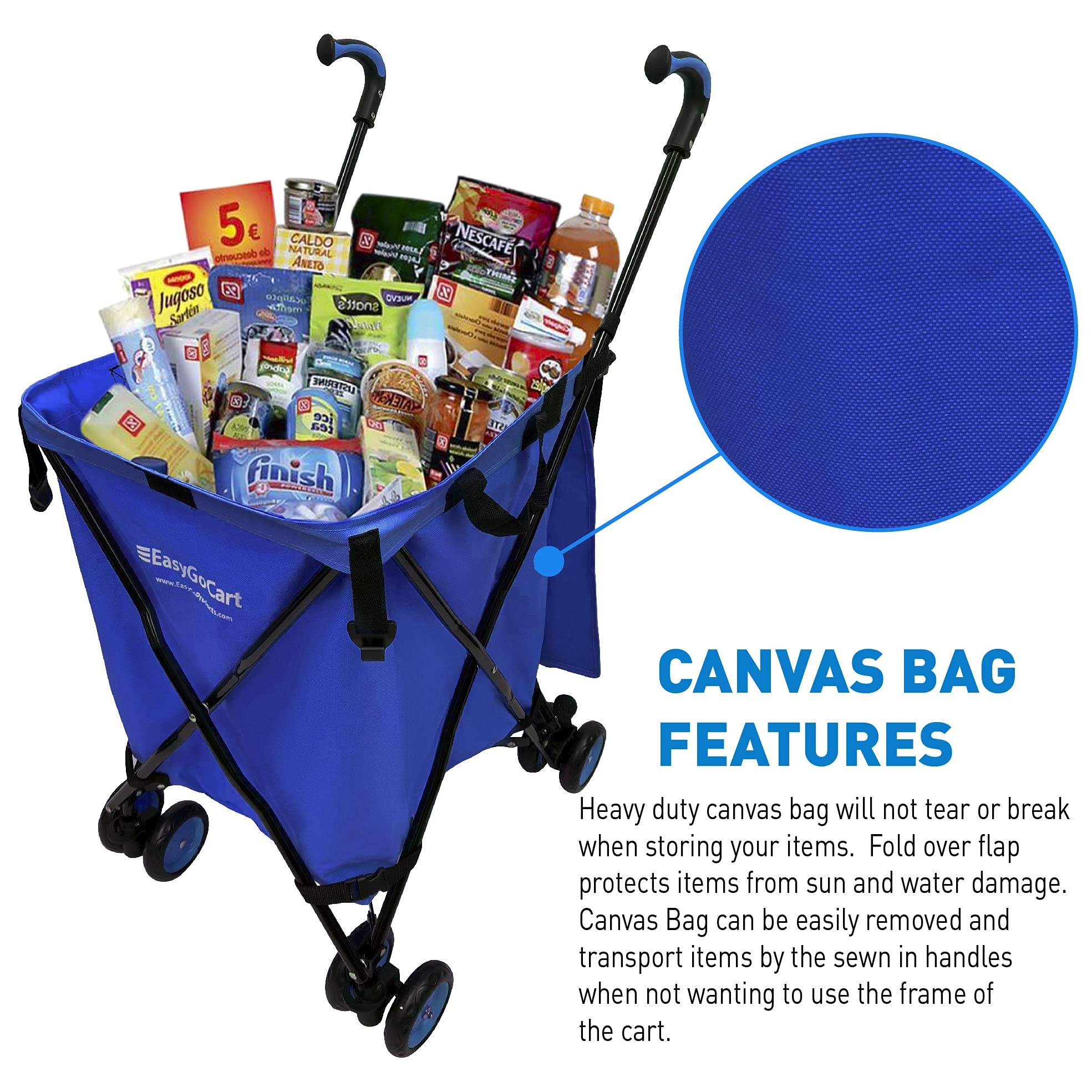 EasyGo Rolling Cart Folding Grocery Shopping Cart Laundry Basket