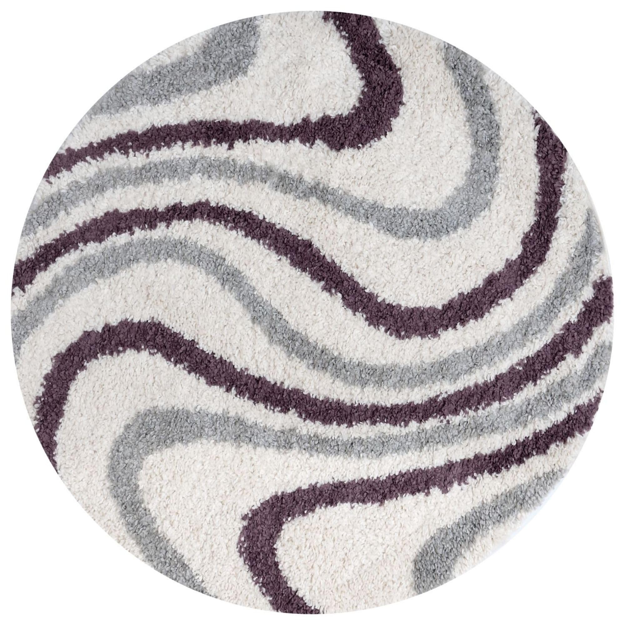The Rugs Grey/Purple Moodi Shaggy Smokeberry Rug