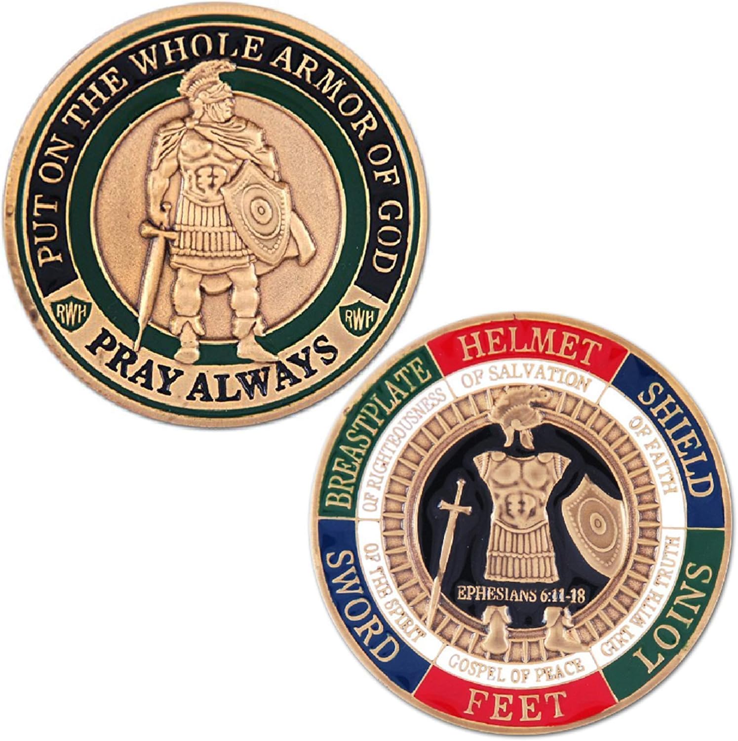 Symbol Arts Armor of God Challenge Coin Antique Gold