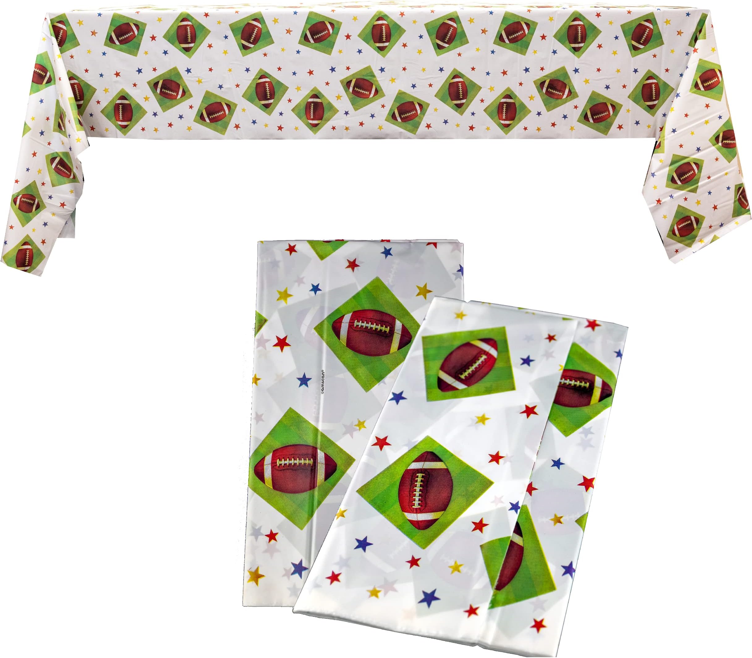 Touchdown Football Field Plastic Tablecloth 54" x 108