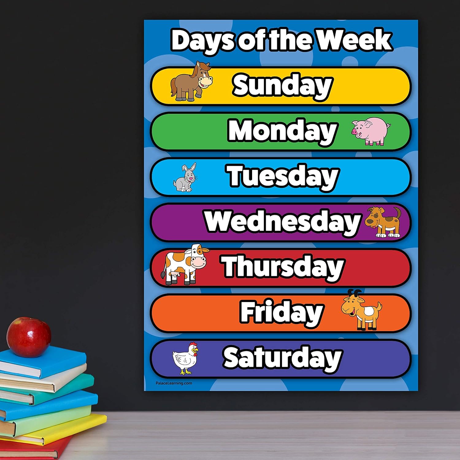 Palace Learning Days of The Week & Months of The Year Poster Chart Set - Laminated - Double Sided (18" x 24")