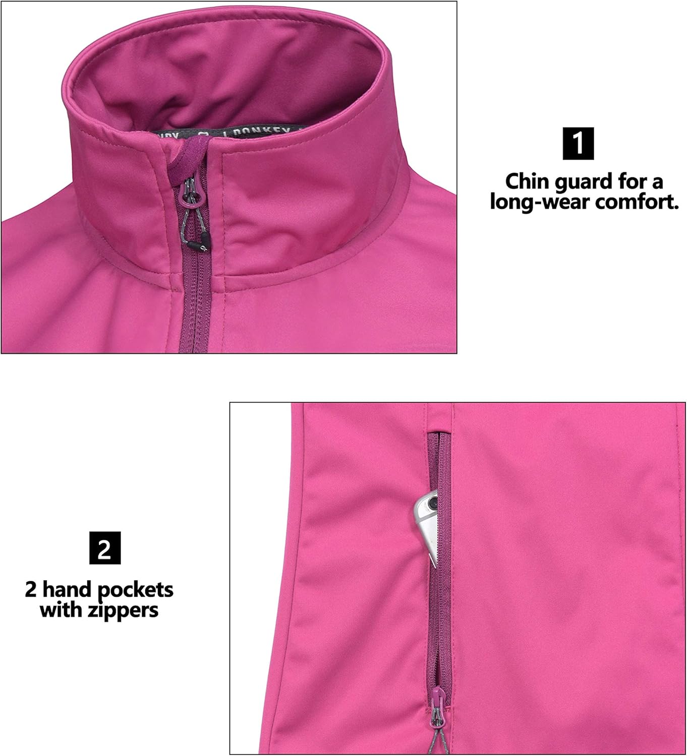 Little Donkey Andy Women's Lightweight Softshell Vest, Windproof Sleeveless Jacket for Running Hiking Travel - Image 6