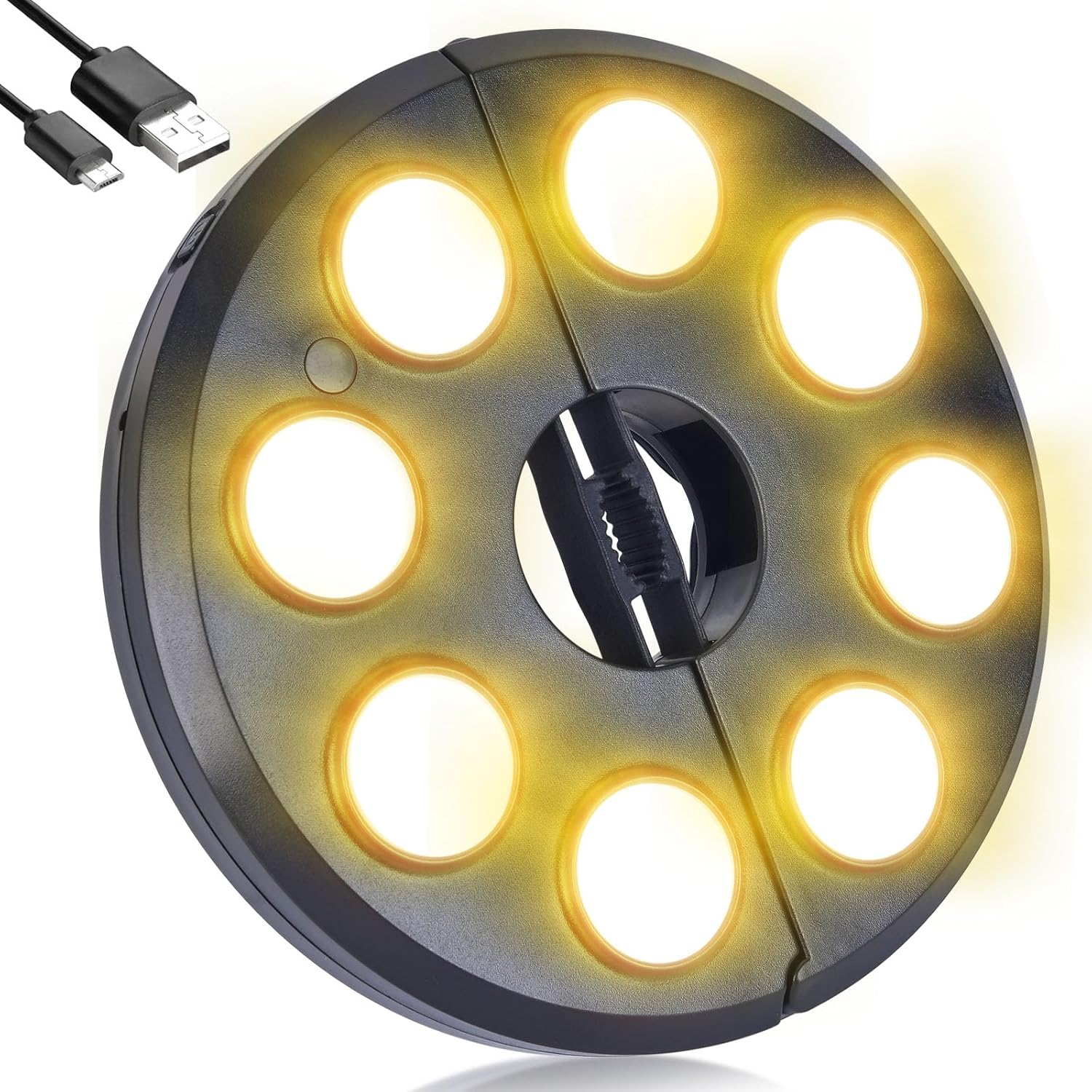 OYOCO Dual-Power Rechargeable Patio Umbrella Light - Cordless Pole Lamp, 3 Brightness Modes, Fits 0.78-1.8in Poles for Backyard & Pool