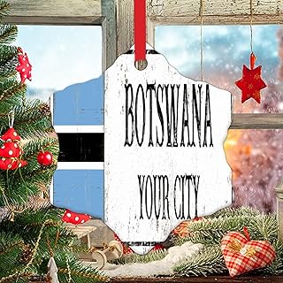 World Traveler Gift Ornament Botswana Christmas Ceramic Ornament Personalized Custom City Christmas Tree Ornaments 3in Funny Christmas Hanging Decor Travel Lover