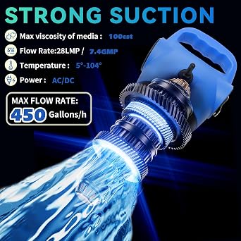 Electric Drum Pump, 55 Gallon AC/DC Drum Transfer Pump with Adjustable Suction Tube, Portable Electric Barrel Transfer System for Oil, Diesel, DEF, Water, Automotive & Industrial Use