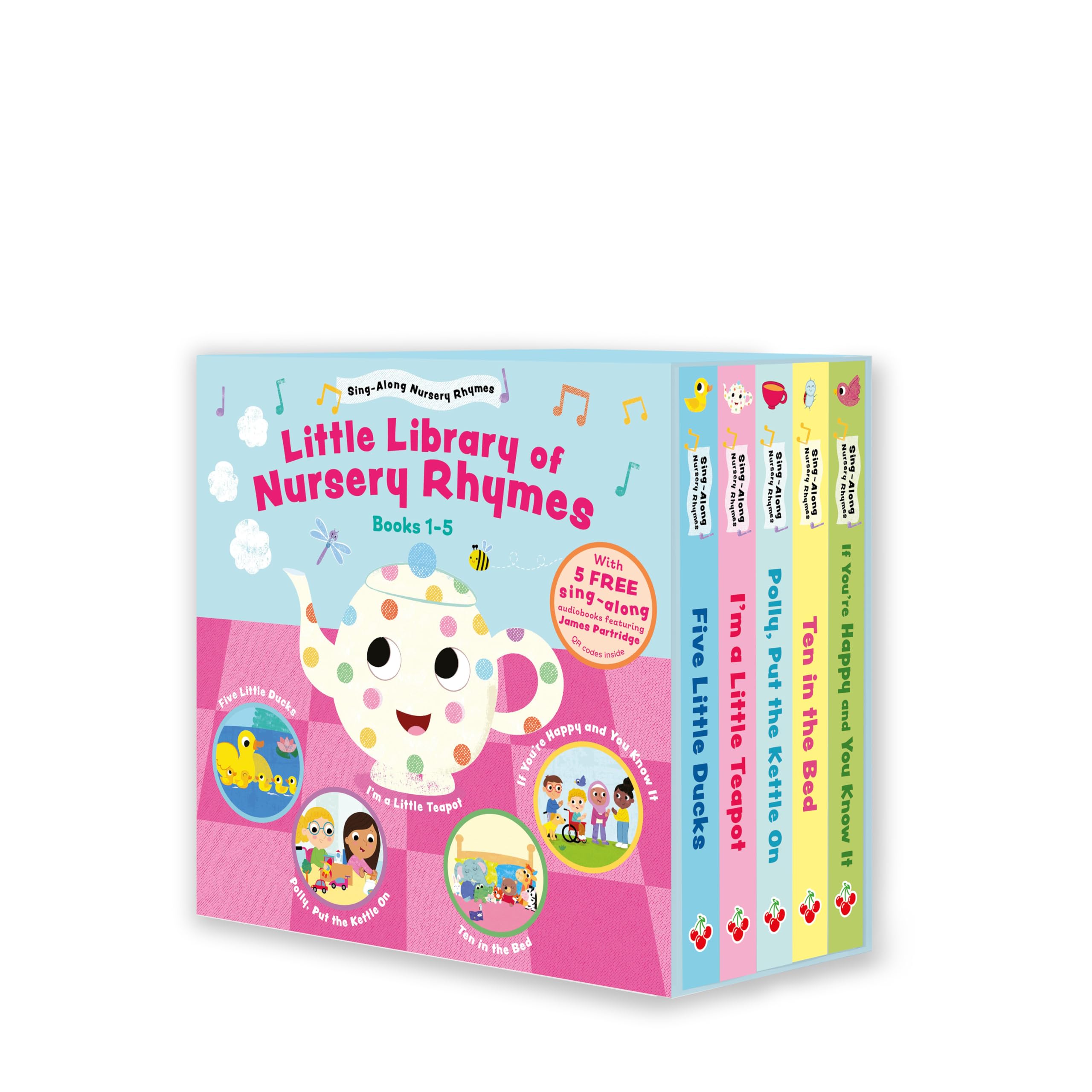 Sweet Cherry Publishing Sing-Along Nursery Rhymes Illustrated 5 Board Books Collection Box Set - Ages 3-6 - Board Book