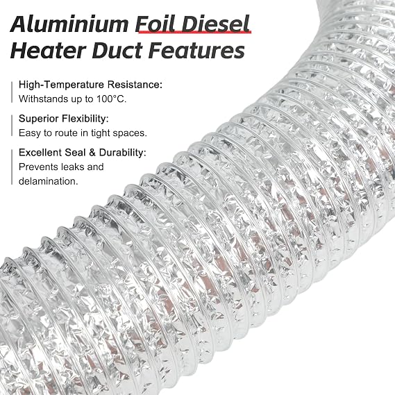3 Inch Parking Diesel Heater Ducting Dual-Layer Flexible Hose Warm Air Duct