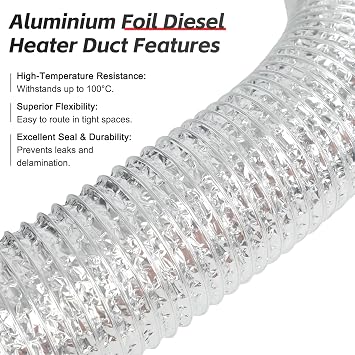 3 Inch Parking Diesel Heater Ducting Dual-Layer Flexible Hose Warm Air Duct