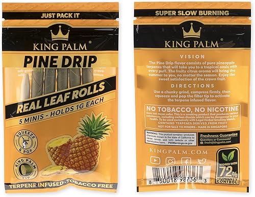 Miniatura 2 de King Palm Conos de tamaño mini – (prerollos de queeze & pop) – Hojas de palma naturales – Rollos orgánicos – Conos pre-enrollados saborizados –
