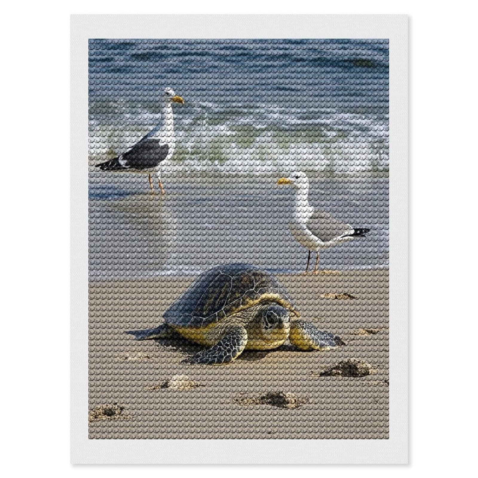 FekiLoot Green Sea Turtle Paint by Numbers Kit for Adults Beginner DIY Diamond Dots Paintings Round Full Drill Diamond Art Kits Picture Diamond Art Painting Kits for Home Decor 12"x16"