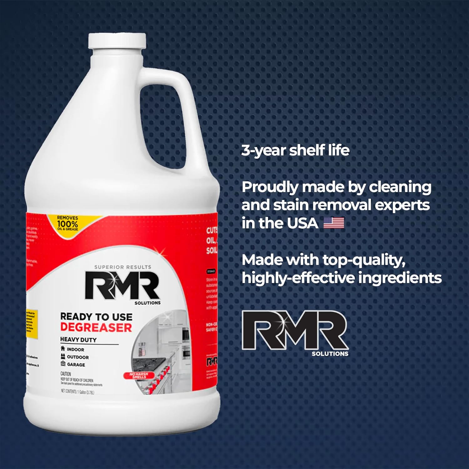 RMR Degreaser and Cleaner - Ready to Use Indoor/Outdoor Formula Works on Contact, For Heavy-Duty Cooking Surfaces, Indoor, Outdoor, Automotive, and Equipment Cleaning, 1 Gallon - Image 9