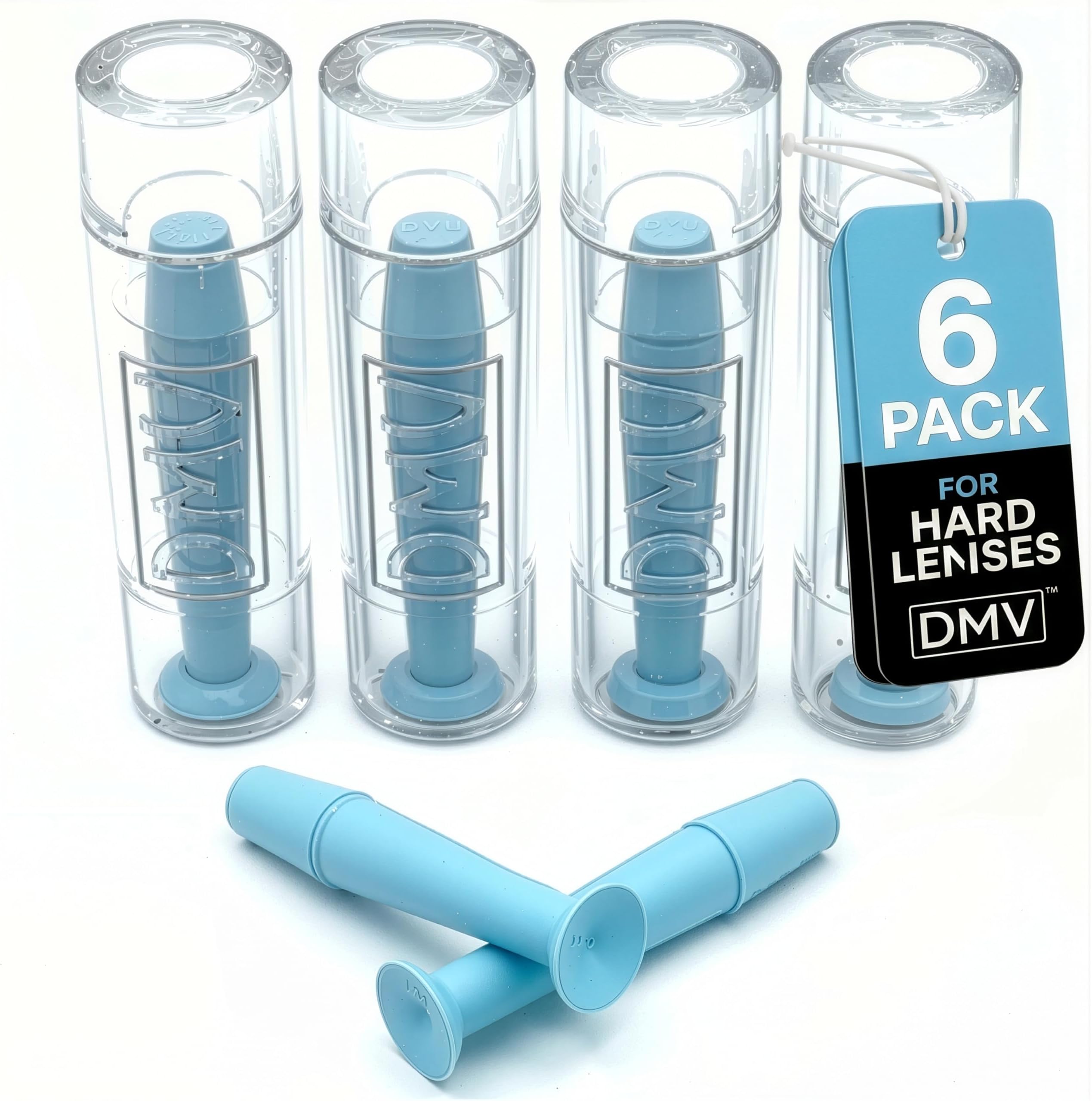 Genuine DMV Ultra Eye Contact Lens Remover Tool, Pack of 6 - Made in USA - Durable Suction Cup Plunger for Scleral, Rigid Gas Permeable (RGP) & Hard Lenses - NOT for Soft Lenses