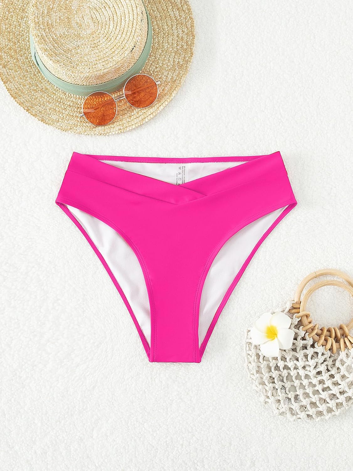 Fanuerg Women's Bikini Bottom Cross V Cut Front Swimsuit Full Coverage Bathing Suit Bottoms - Image 4