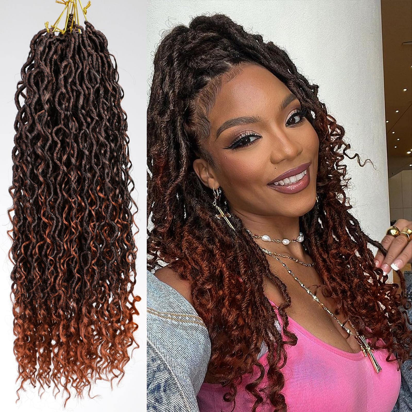 Purshine 6 Packs Goddess Faux Locs Crochet Hair 12Inch 