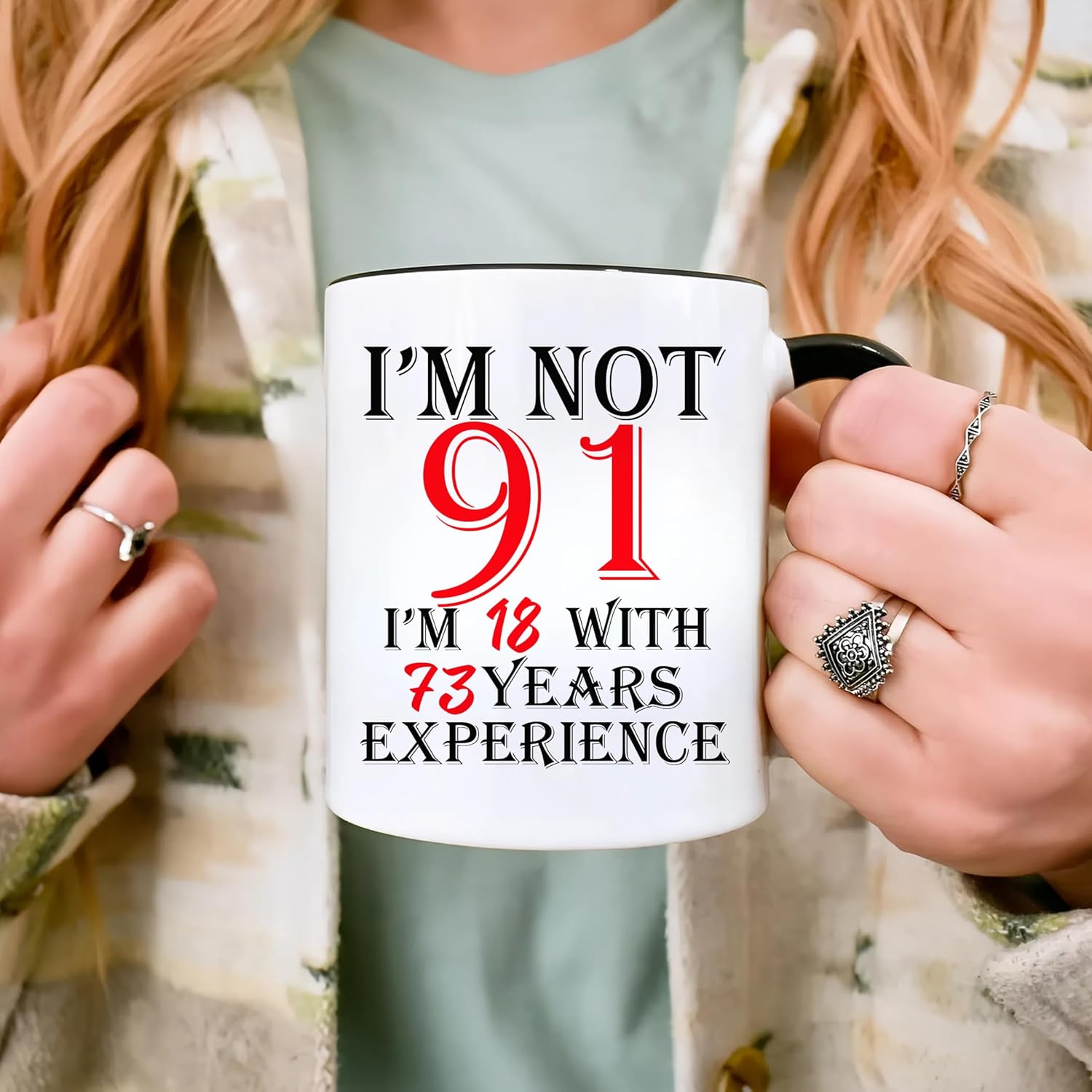Choinn 91st Birthday Gifts for Women Men, Turning 91 Years Old Birthday Gift Coffee Mug, Funny 1935 91st birthday Gifts Ideas - Fathers Day Mothers Day Christmas for Mom, Dad, Grandma, Grandpa - Image 4
