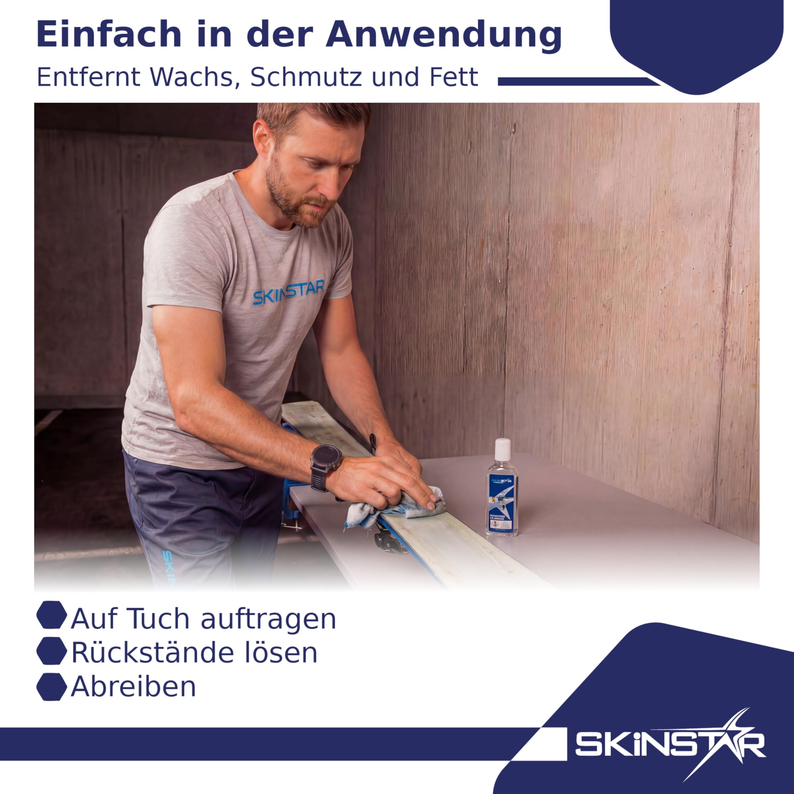 SkinStar Wachsentferner & Belagreiniger für Ski und Snowboard [2X 500ml] Großpackung - Skibelag Reiniger entfernt Wachs Fett und Schmutz
