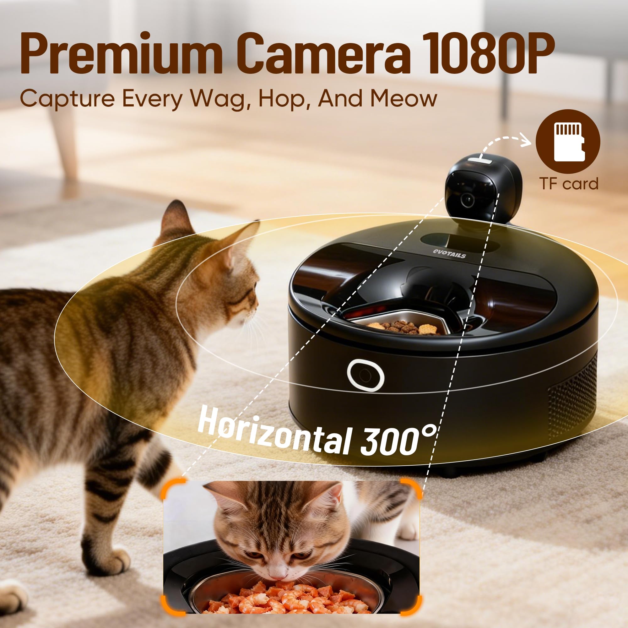 Wet Food Automatic Cat Feeder with Camera, Semiconductor Cooling & Heating with Stainless Steel Bowl, APP Control with Camera & Meal Call, 5 Fresh Meals Pet Food Dispenser (White) - image 4